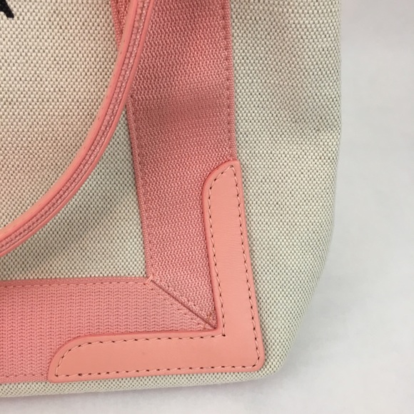BALENCIAGA Tote Bag Cabas Pink Canvas Leather NWT - Picture 7 of 8